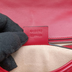 Secondhand Gucci GG Marmont Red Leather 443497 shoulderbag | stylenewstar