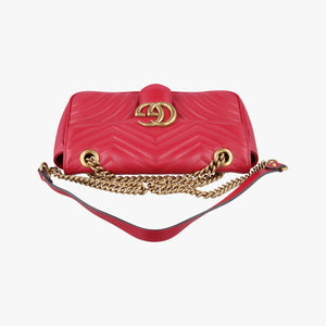 Secondhand Gucci GG Marmont Red Leather 443497 shoulderbag | stylenewstar