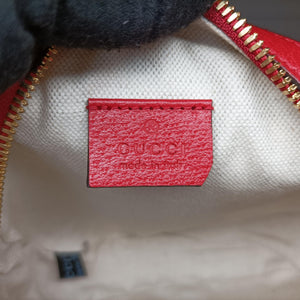 Pre-owned Gucci GG supreme Apple Red×beige PVC coated canvas×Leather 625216 shoulderbag | stylenewstar