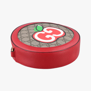 Pre-owned Gucci GG supreme Apple Red×beige PVC coated canvas×Leather 625216 shoulderbag | stylenewstar