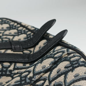 Pre-owned Christian Dior Saddlebags Gray×Navy×Black Jacquard×Leather bum bag/waist bag | stylenewstar