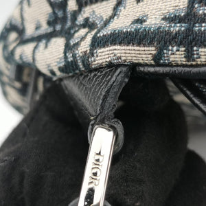 Pre-owned Christian Dior Saddlebags Gray×Navy×Black Jacquard×Leather bum bag/waist bag | stylenewstar