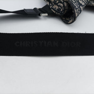 Pre-owned Christian Dior Saddlebags Gray×Navy×Black Jacquard×Leather bum bag/waist bag | stylenewstar