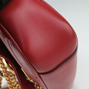 Pre-owned Gucci GG Marmont Red Leather 446744 shoulderbag | stylenewstar