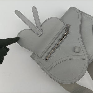 Pre-owned Christian Dior Saddle Gray leather shoulderbag | stylenewstar