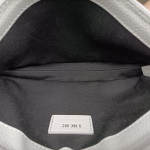 Pre-owned Christian Dior Saddle Gray leather shoulderbag | stylenewstar