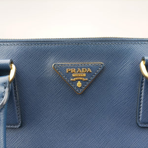 Pre-owned Prada Galleria Blue SAFFIANO Leather BN1786 shoulderbag | stylenewstar