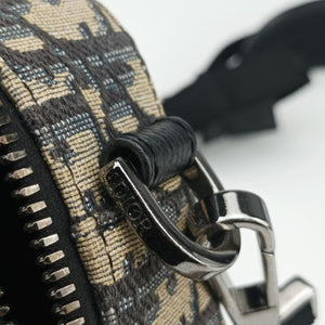Vintage Christian Dior Safari Oblique Navy×Gray jacquard×Leather shoulderbag | stylenewstar