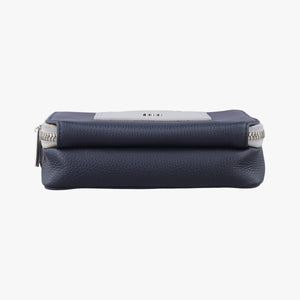 Pre-owned Christian Dior Compact Messenger Navy × Grey Leather shoulderbag | stylenewstar