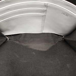 Pre-owned Christian Dior Compact Messenger Navy × Grey Leather shoulderbag | stylenewstar