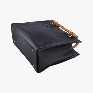 Pre-owned Gucci Bamboo Black Leather 002.28 handbag | stylenewstar
