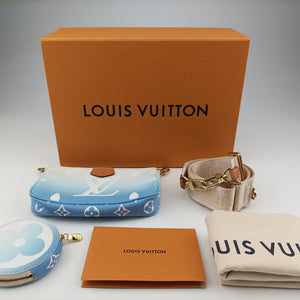Pre-owned Louis Vuitton MULTI POCHETTE ACCESSOIRES Blue Gradient Monogram Giant M57633 bum bag/waist bag | stylenewstar