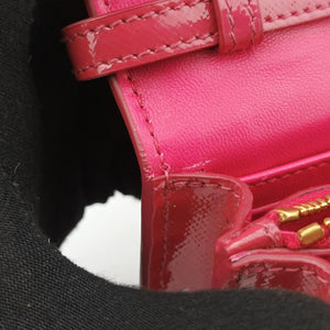 Pre-owned Prada Sling Bandoliera Red Patent SAFFIANO Leather shoulderbag | stylenewstar