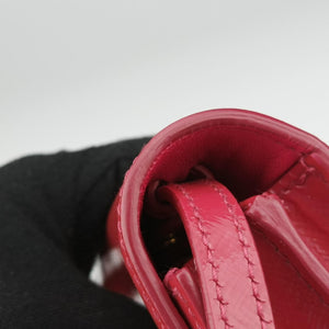 Pre-owned Prada Sling Bandoliera Red Patent SAFFIANO Leather shoulderbag | stylenewstar