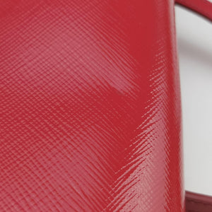 Pre-owned Prada Sling Bandoliera Red Patent SAFFIANO Leather shoulderbag | stylenewstar