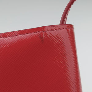 Pre-owned Prada Sling Bandoliera Red Patent SAFFIANO Leather shoulderbag | stylenewstar
