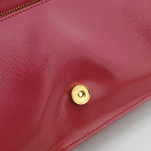 Pre-owned Prada Sling Bandoliera Red Patent SAFFIANO Leather shoulderbag | stylenewstar