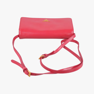 Pre-owned Prada Sling Bandoliera Red Patent SAFFIANO Leather shoulderbag | stylenewstar