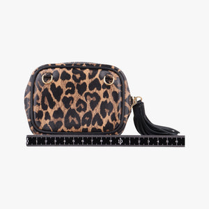 Pre-owned Yves Saint Laurent Baby Lou Leopard Print Heart Black×Brown Leather 650170 shoulderbag | stylenewstar