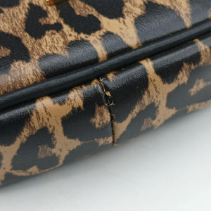 Pre-owned Yves Saint Laurent Baby Lou Leopard Print Heart Black×Brown Leather 650170 shoulderbag | stylenewstar