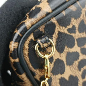 Pre-owned Yves Saint Laurent Baby Lou Leopard Print Heart Black×Brown Leather 650170 shoulderbag | stylenewstar