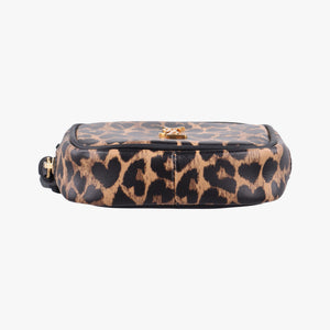 Pre-owned Yves Saint Laurent Baby Lou Leopard Print Heart Black×Brown Leather 650170 shoulderbag | stylenewstar