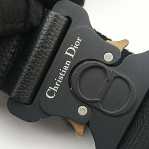 Secondhand Christian Dior Saddle Black Jacquard×Leather 1ADPO093YKY shoulderbag | stylenewstar