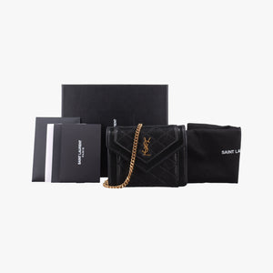 Pre-owned Yves Saint Laurent Gaby Micro Black Leather 685612 shoulderbag | stylenewstar