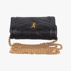 Pre-owned Yves Saint Laurent Gaby Micro Black Leather 685612 shoulderbag | stylenewstar