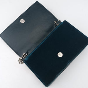 Pre-owned Yves Saint Laurent KATE Green velour 491521 shoulderbag | stylenewstar