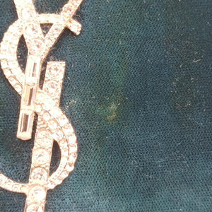 Pre-owned Yves Saint Laurent KATE Green velour 491521 shoulderbag | stylenewstar