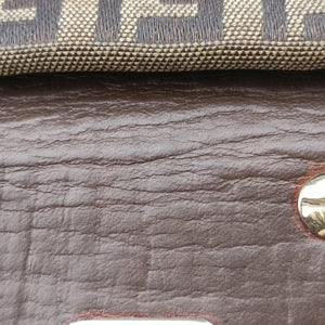 Pre-owned Fendi Zucchino Brown canvas×leather 8BN188 shoulderbag | stylenewstar