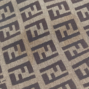 Pre-owned Fendi Zucchino Brown canvas×leather 8BN188 shoulderbag | stylenewstar