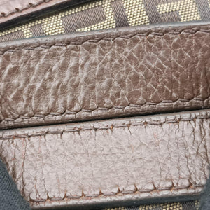 Pre-owned Fendi Zucchino Brown canvas×leather 8BN188 shoulderbag | stylenewstar