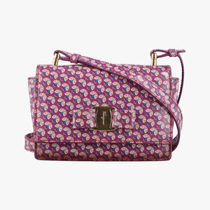 Pre-owned Ferragamo Vara zoo mini Purple×multi Patent leather shoulderbag | stylenewstar