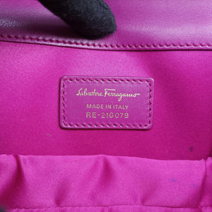 Pre-owned Ferragamo Vara zoo mini Purple×multi Patent leather shoulderbag | stylenewstar