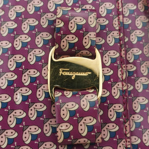 Pre-owned Ferragamo Vara zoo mini Purple×multi Patent leather shoulderbag | stylenewstar