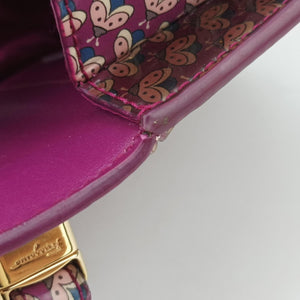 Pre-owned Ferragamo Vara zoo mini Purple×multi Patent leather shoulderbag | stylenewstar