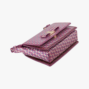 Pre-owned Ferragamo Vara zoo mini Purple×multi Patent leather shoulderbag | stylenewstar