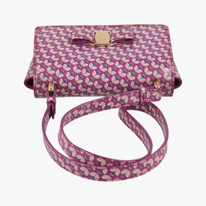 Pre-owned Ferragamo Vara zoo mini Purple×multi Patent leather shoulderbag | stylenewstar