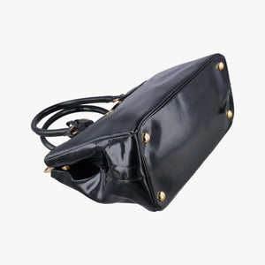 Pre-owned Prada Galleria Black patent 1BA274 shoulderbag | stylenewstar