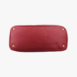 Pre-owned Prada Vitello Daino Top Handle Red Leather BN2420 handbag | stylenewstar