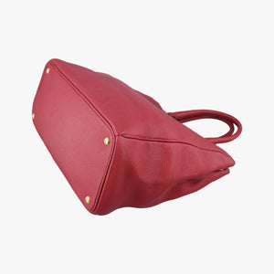 Pre-owned Prada Vitello Daino Top Handle Red Leather BN2420 handbag | stylenewstar