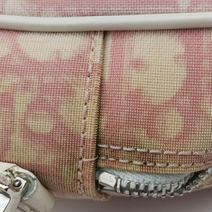 Pre-owned Christian Dior Trotter Pink Coated Canvas Leather shoulderbag | stylenewstar
