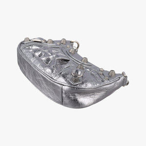 Pre-owned Balenciaga Le Cagole mini Silver lambskin shoulderbag | stylenewstar