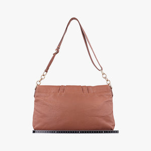 Pre-owned Fendi Mia Flap Brown Leather 8BT163 shoulderbag | stylenewstar