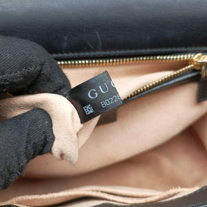 Pre-owned Gucci Padlock Beige x Black PVC coated canvas x Leather 409486 shoulderbag | stylenewstar