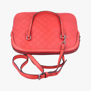 Pre-owned Gucci Microguccissima dome Red Leather 420023 shoulderbag | stylenewstar