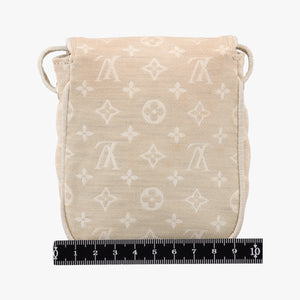 Pre-owned Louis Vuitton Cancun Pochette Dune x Ivory Monogram Mini Lin Cotton M95312 shoulderbag | stylenewstar