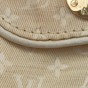 Pre-owned Louis Vuitton Cancun Pochette Dune x Ivory Monogram Mini Lin Cotton M95312 shoulderbag | stylenewstar